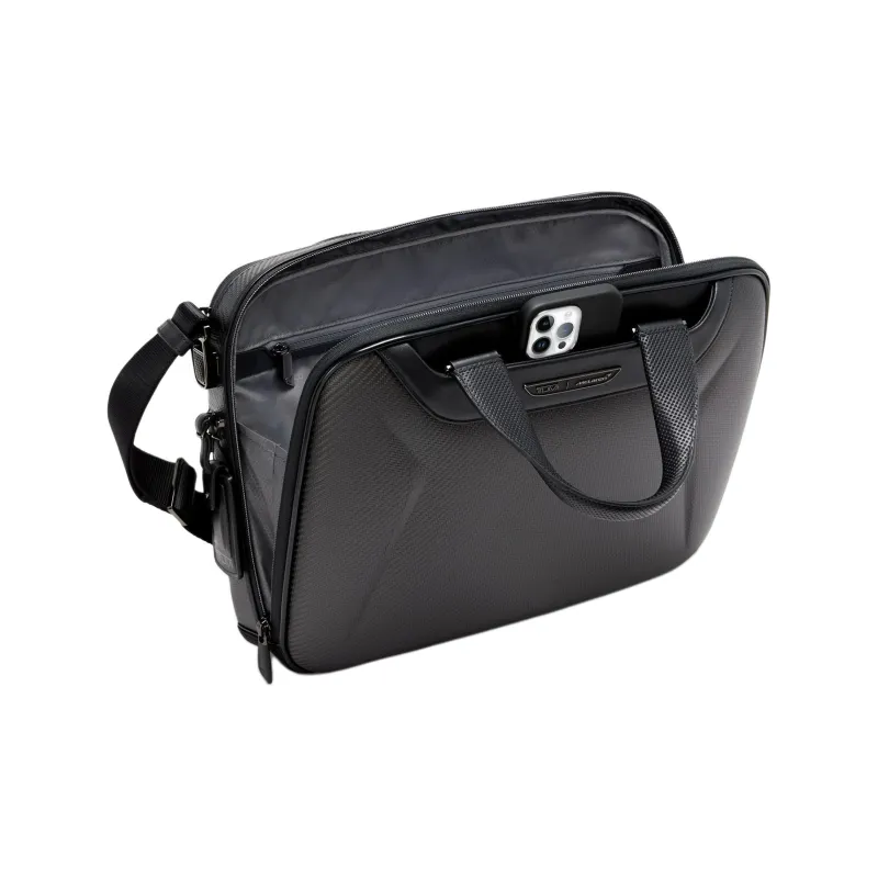 TUMI McLaren Collaboration Carbon Fiber Portable One Shoulder Laptop Bag Men's Carbon Black-1