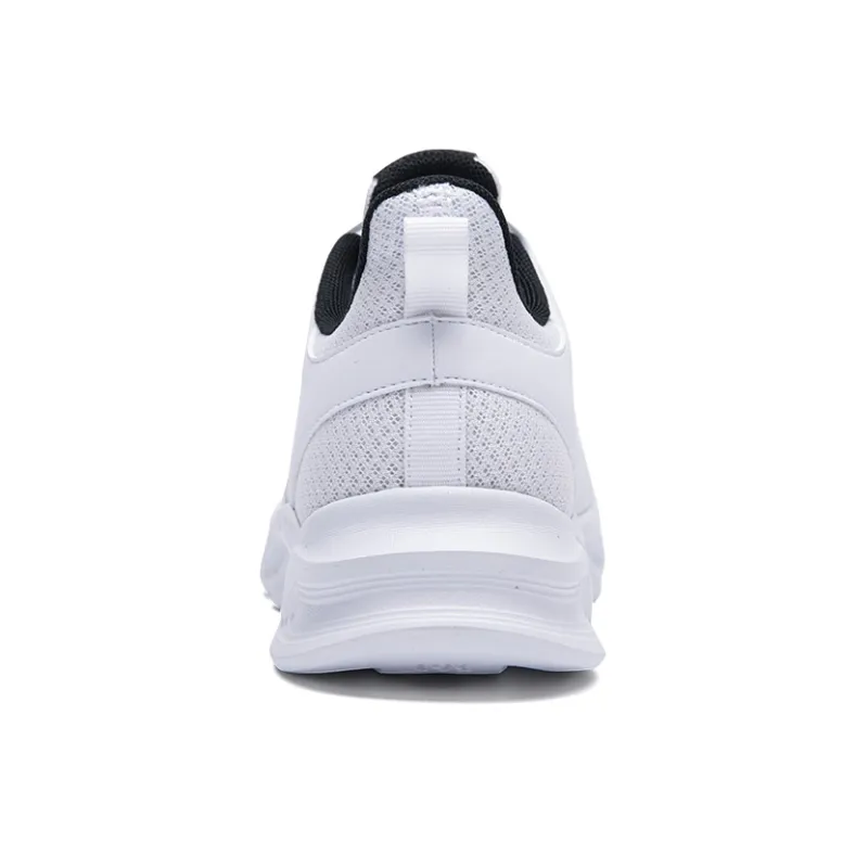 361° Cushioning Wear Resistant Low Top Running Shoes Men's White Obsidian Black-3