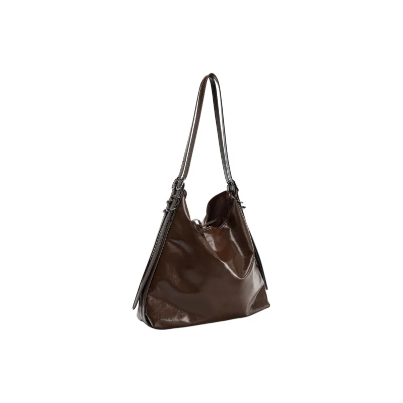 ZARA Polyurethane Handbag Shoulder Bag Women's Brown-1