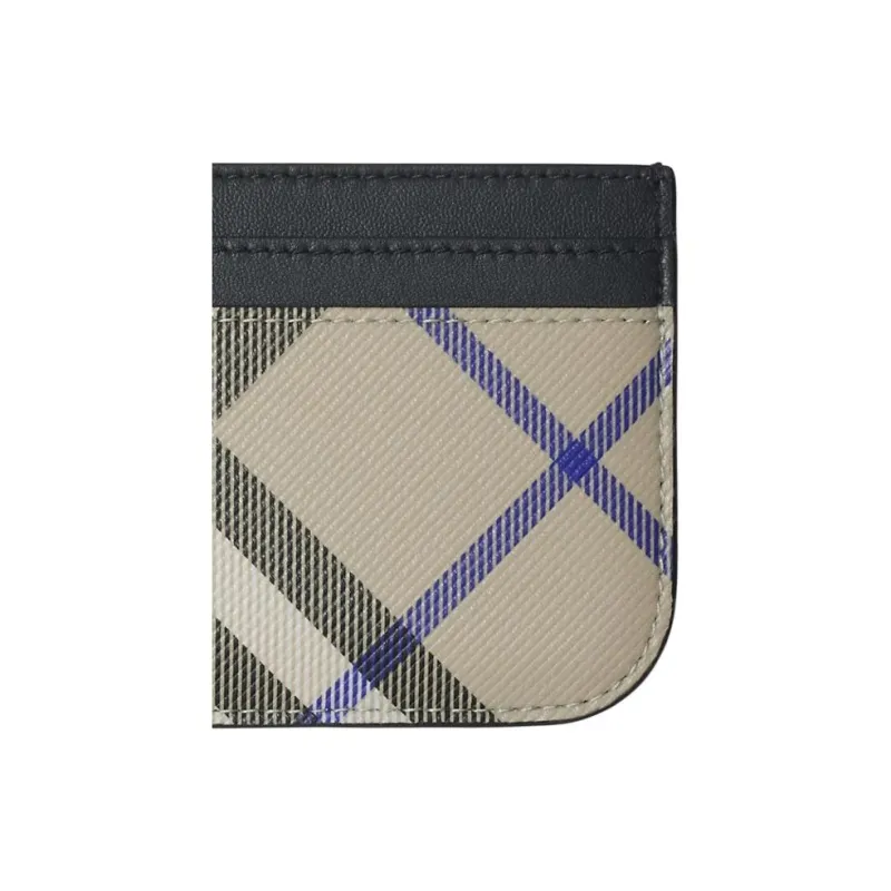 Burberry PU Polyurethane Card Holder Women's Gray-2