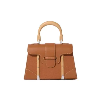 GOYARD Saigon Leather Shoulder Bag Crossbody Bag Handbag Mini Women's Tan