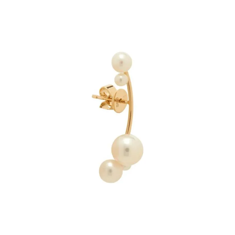 SOPHIE BILLE BRAHE Recycled Gold Freshwater Pearl Hoop Earrings N Women's White-1