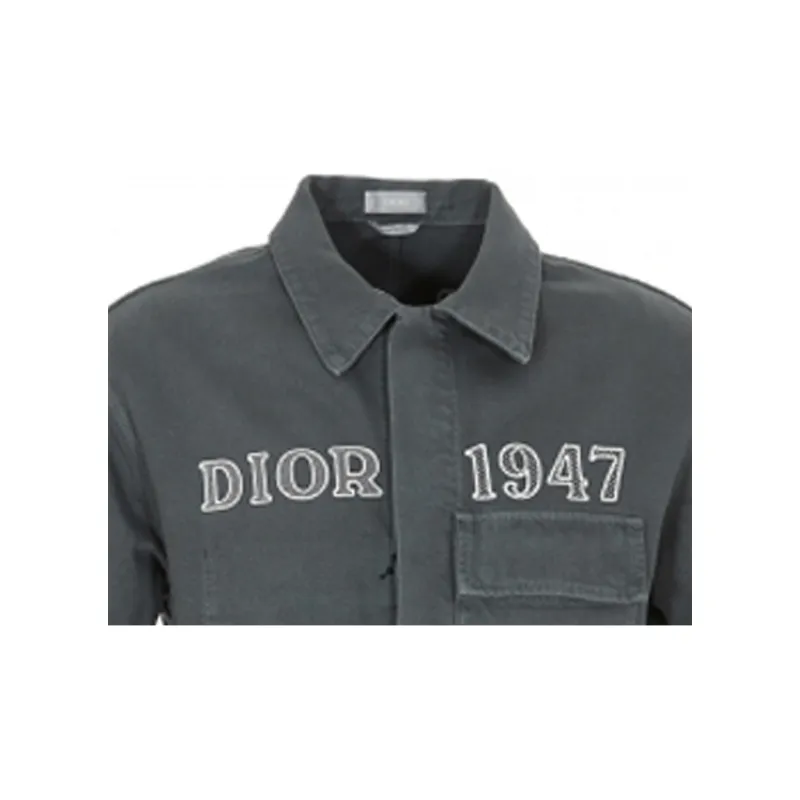 DIOR Quarterly New Products Denim Jackets Men Gray Green-3