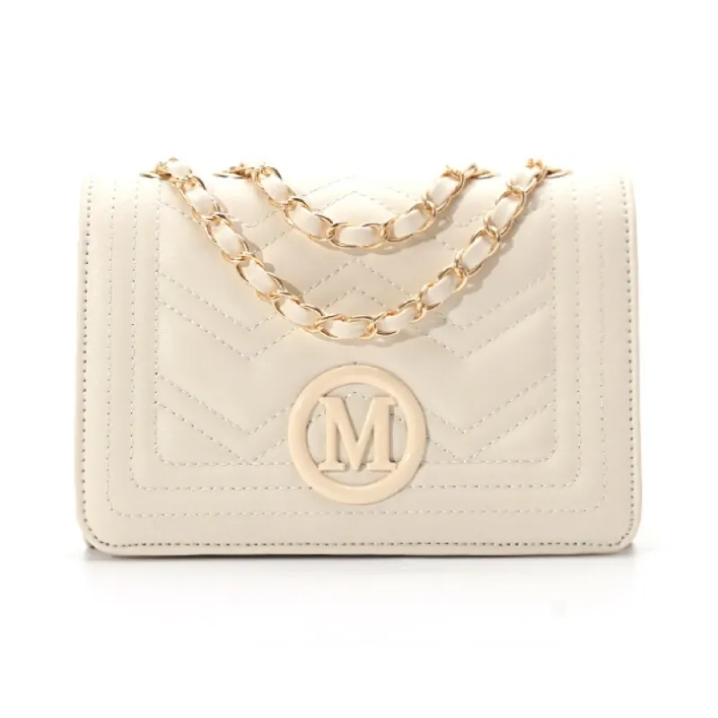 OKEKE Pu Crossbody Bag Shoulder Bag Regular Unisex White/Black-1