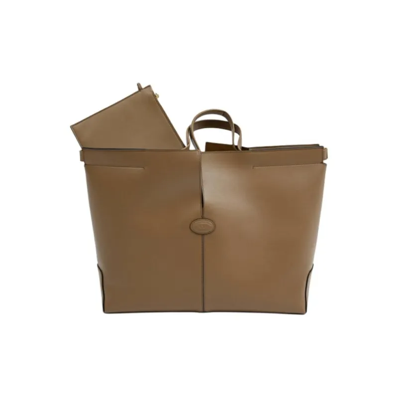TOD'S DI Leather Tote Bag Shopping Bag Handbag Women's Coffee-2
