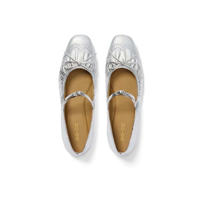 GG CC Flat Mary Jane Shoes Ballet Unlined Shoes 1.5cm Women's-1