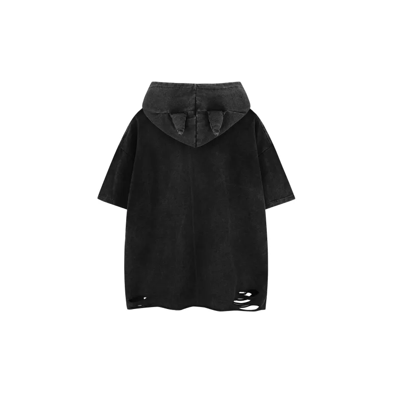BEAR UNION Drop Shoulder Sleeve T Shirt Unisex Black-1