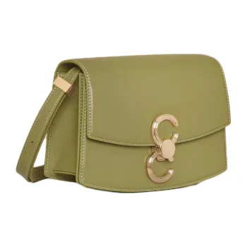 CAFUNE Cow Leather Shoulder Bag Crossbody Bag Small Size Women's Green
