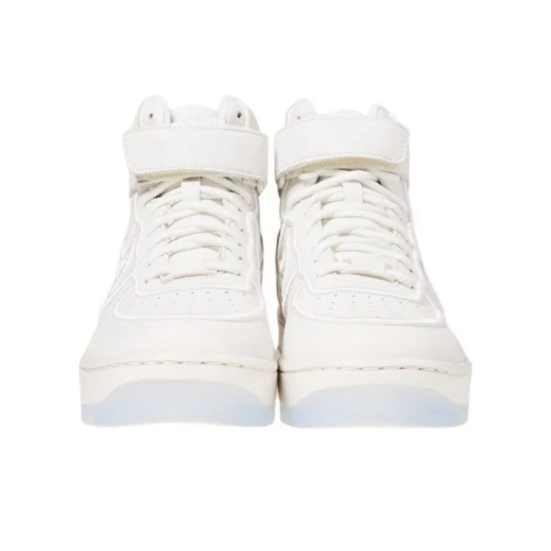Nike Air Force 1 Cushioning, Wear Resistant High Top Vintage Basketball Shoes Unisex White-1