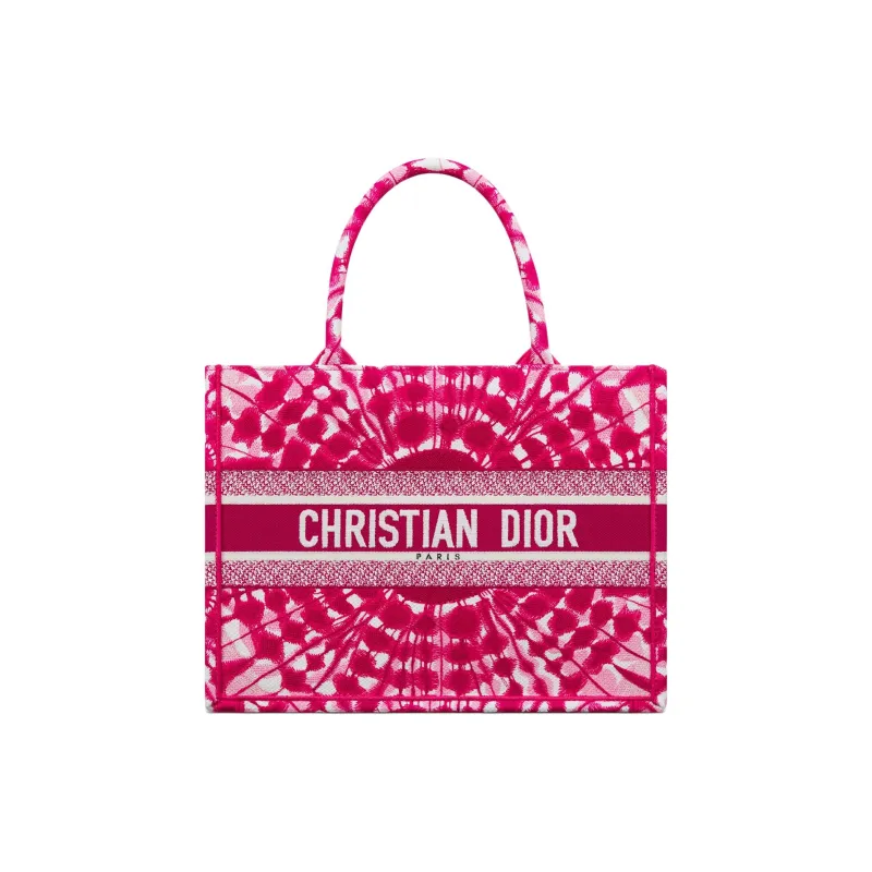 DIOR Miss Dior Cotton Tote Bag, Shopping Bag, Handbag Medium Size Women's Fuchsia-0