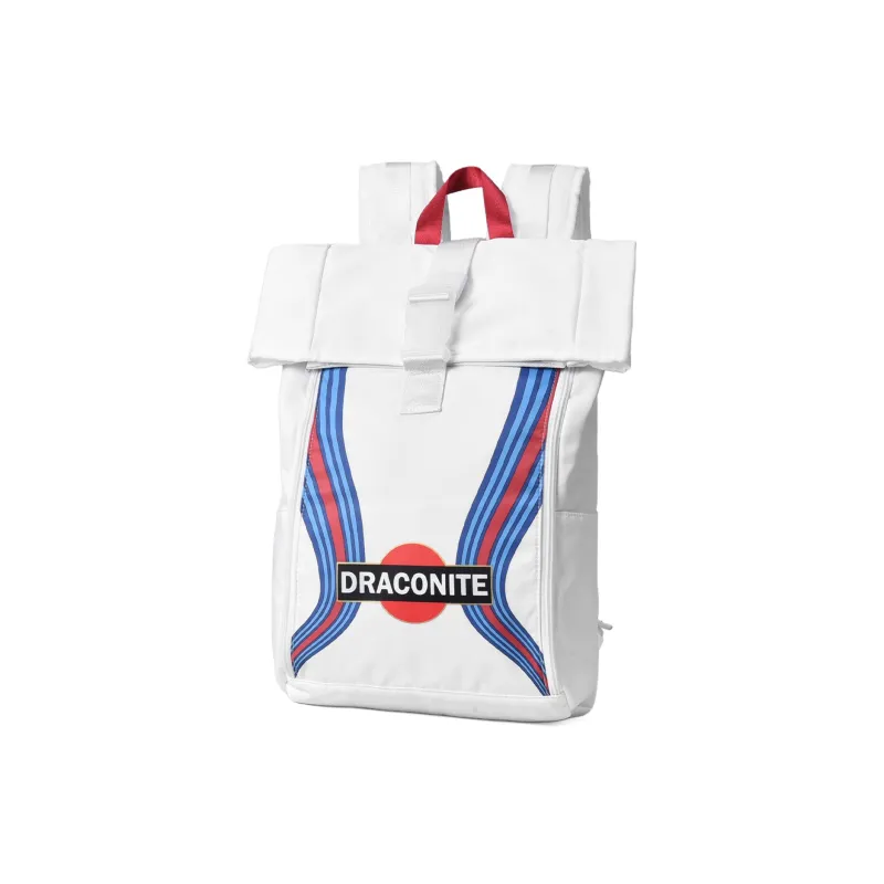 DRACONITE Nylon Student Backpack Regular Unisex Gray Red Stamped-24