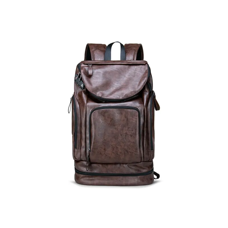 GEERDUN PU Backpack Regular Unisex Black/Brown-5