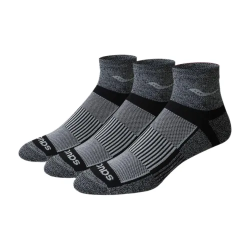 Saucony Inferno Quarter Mid-Calf Socks Unisex 3 Pack Dark Gray