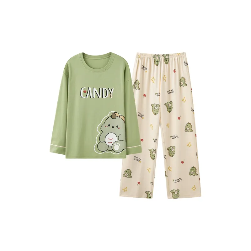 Inside The Orange Pajama Set Women's Green-0
