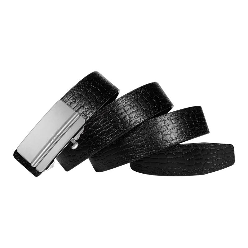CATELLES Non Strap Crocodile Pattern Top Grain Cow Leather Leather Belts Men's 3.4cm-2