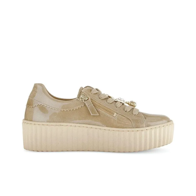 Gabor Fashion Low-Top Skateboard Shoes Women's Light Brown-1