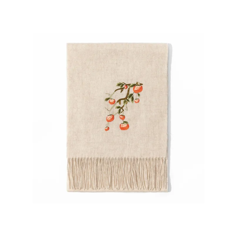 Shanghai Story Sheep Wool Knit Scarves Women's Sandalwood 5 Colors To Choose From-18