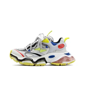 M88M Anti Slip And Wear Resistant Height Increasing Low Top Chunky Sneakers Unisex Gray Yellow