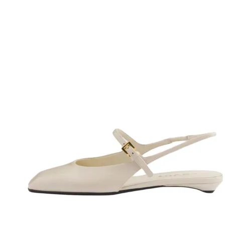 PRADA Patent Casual Single Shoes Women's White