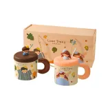 [Gift Box Set]Matching Couple Cups Style B, with Glass Straw
