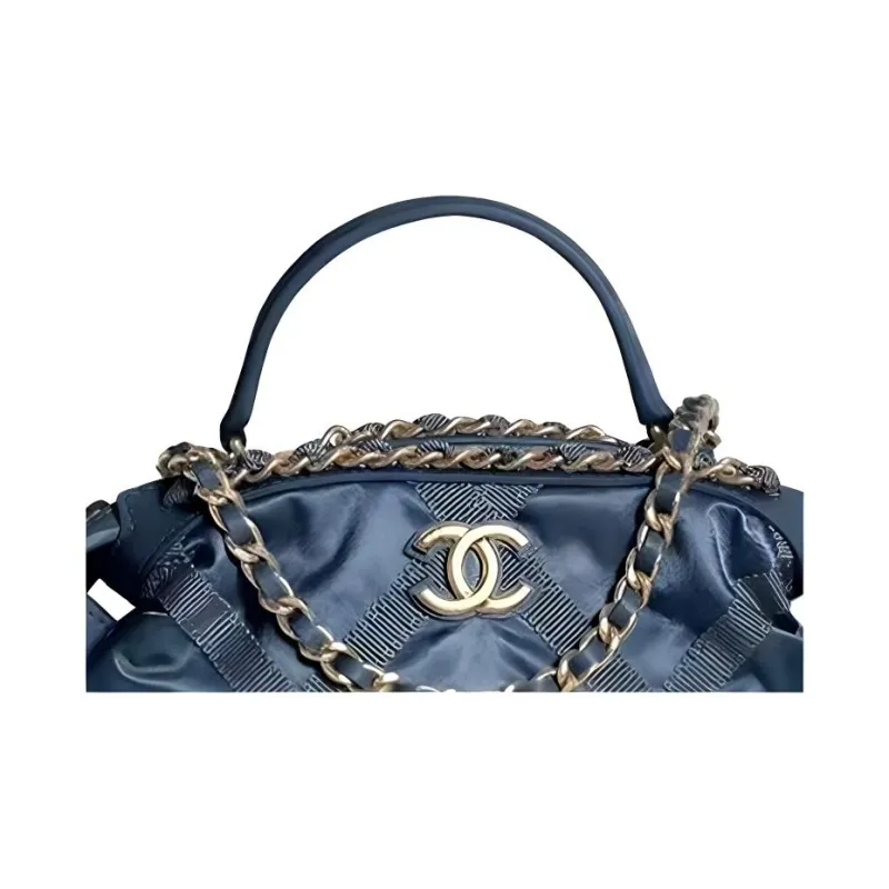 CHANEL Nylon Handbag Women's Dark Blue-1