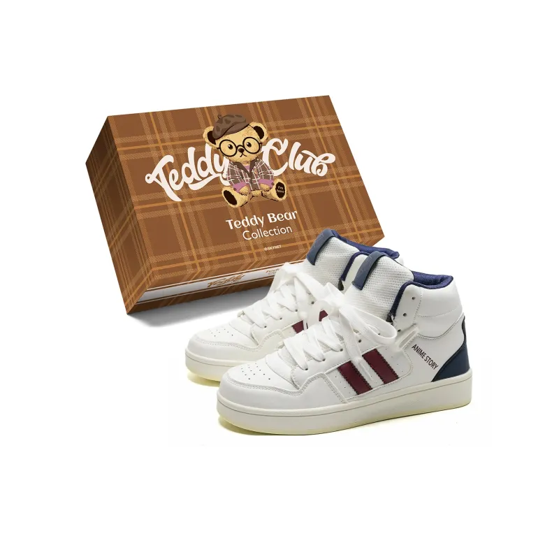 Teddy Bear Collection Coverage Slip Resistant And Abrasion Resistant High Top Skateboard Shoes Unisex-15