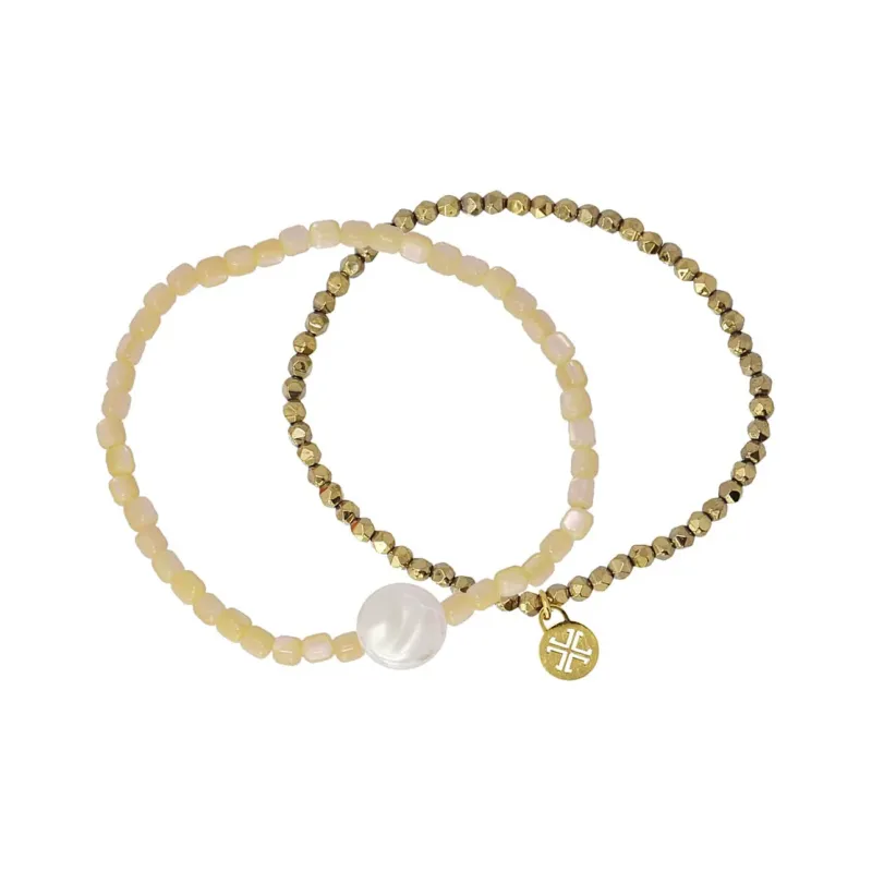 ANARTXY Medical Steel Beads Glass Beads Pearl Surgical Steel Bracelets Women's Multicolor-5