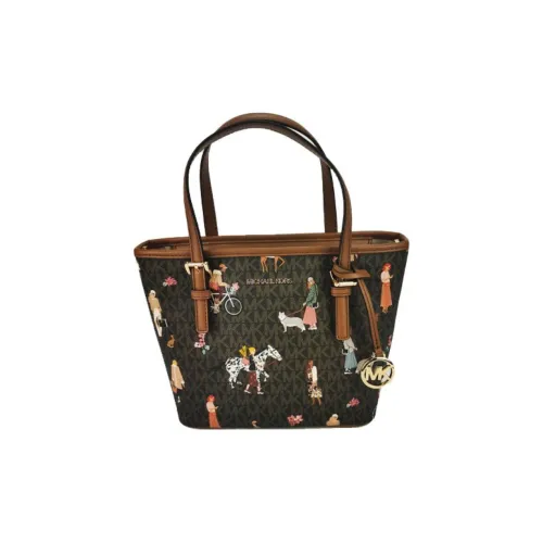 MICHAEL KORS Jet Set Leather Tote Bag, Shopping Bag, Shoulder Bag Women's Brown