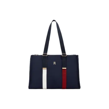 Tommy Hilfiger Polyester Tote Bag Shopping Bag Handbag Shoulder Bag Small Size Women's Marine Blue