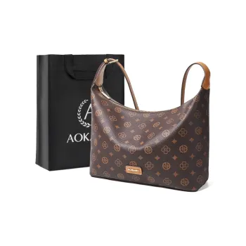 AOKANG PVC Tote Bag, Shoulder Bag, Hobo Bag, Crossbody Bag, Tote Bag Regular Women's Coffee/Ecru