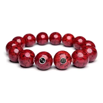 MOUNTAINS AND MANS Cinnabar New Chinese Style Good Luck Beaded Bracelet Men's