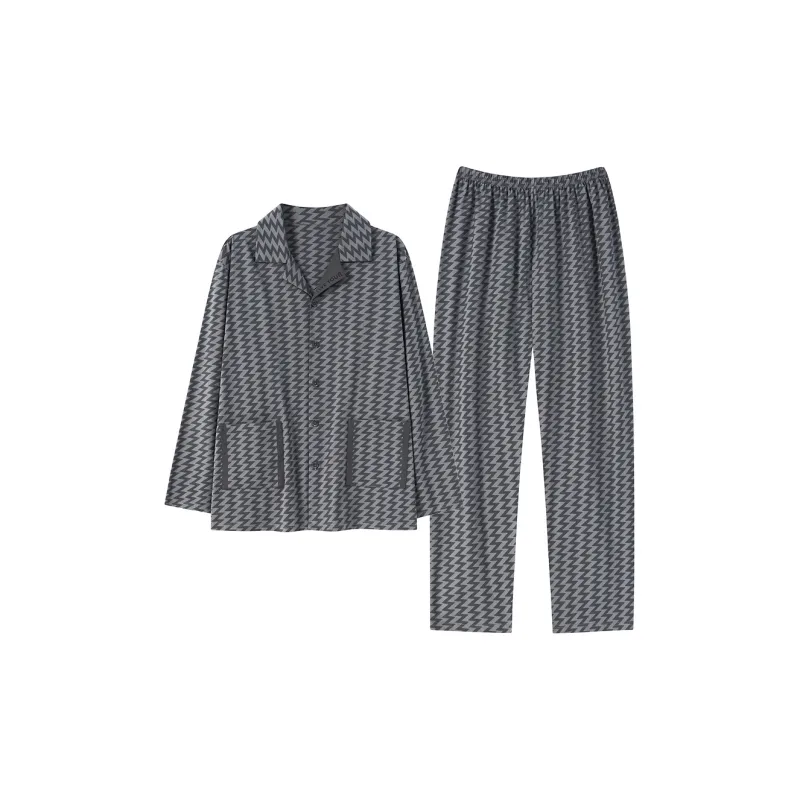Good Fortune Pajama Set Men's Medium Gray-0