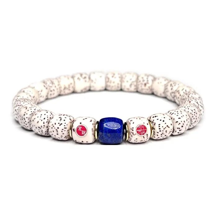 MOUNTAINS AND MANS Star Moon Bodhi Seeds New Chinese Style Good Luck Beaded Bracelet Unisex-0