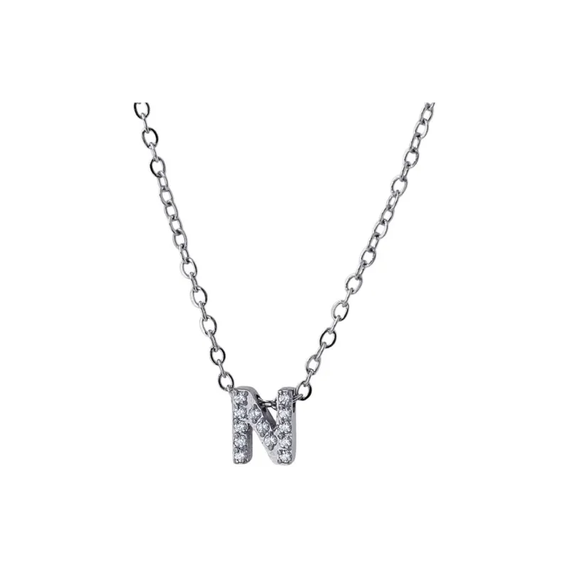 ANARTXY Zircon Surgical Steel Stainless Steel Gold Silver Necklaces Women's Gold/Silver-39