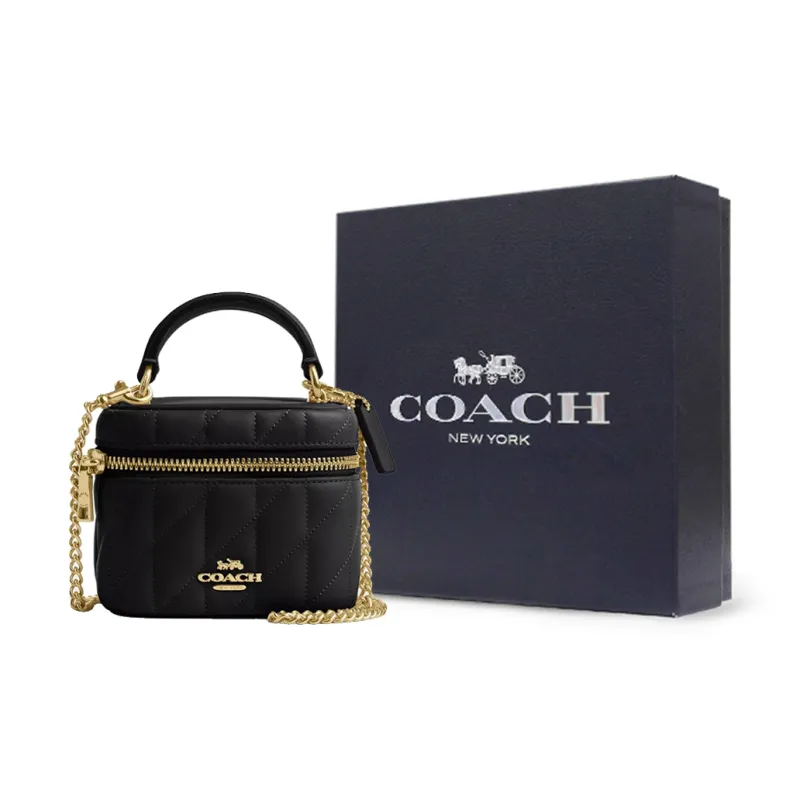 COACH Ava Nappa Leather Shoulder Bag Crossbody Bag Handbag Mini Women's Black-4