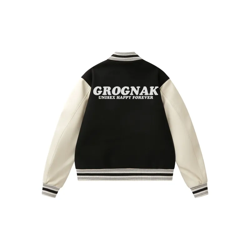 GROGNAK Baseball Jacket Unisex Black-1