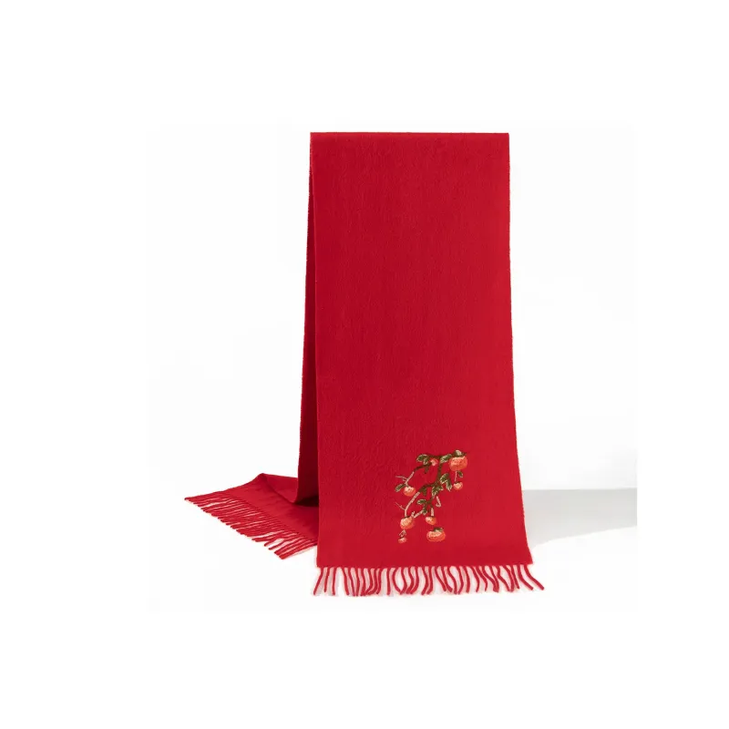 Shanghai Story Sheep Wool Knit Scarves Women's Sandalwood 5 Colors To Choose From-14