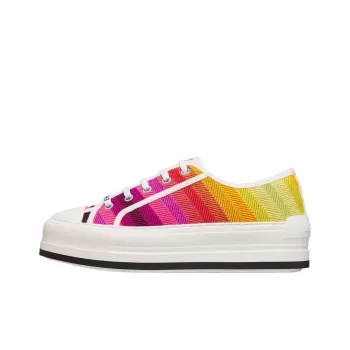 DIOR Miss Dior Low Top Canvas Shoes Women's Pink Yellow