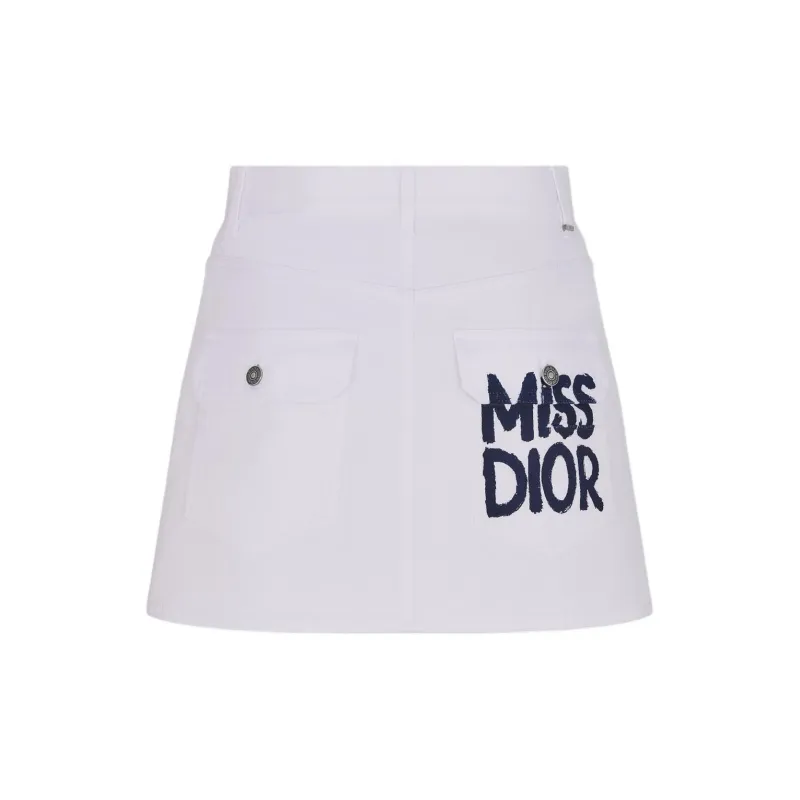 DIOR Logo Detailed Denim Mini Skirt-1