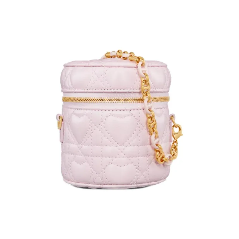 DIOR Sheepskin Makeup Bag Mini Women's Light Pink-0