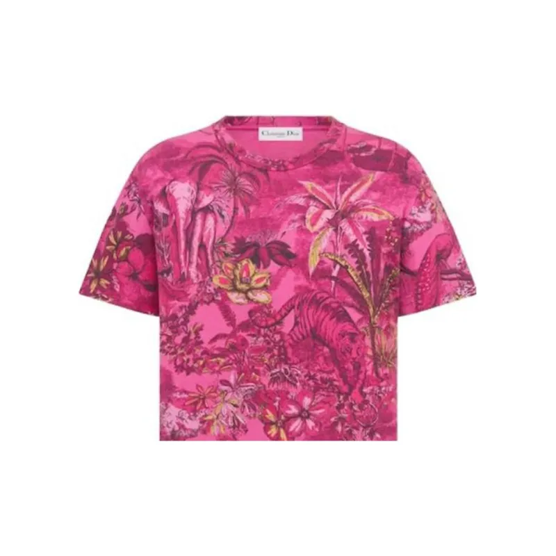 DIOR T-Shirt Women's Pink Purple-3
