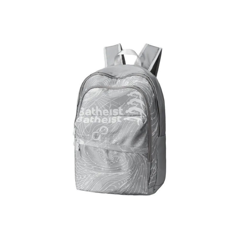 8atheist Polyester Water Repellent Students Backpack Laptop Bag Regular Unisex Gray-1
