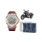 Brown Strap Gold Case White Dial-RM-T-RWRO-[Gift Box Set+Biker Ornament]