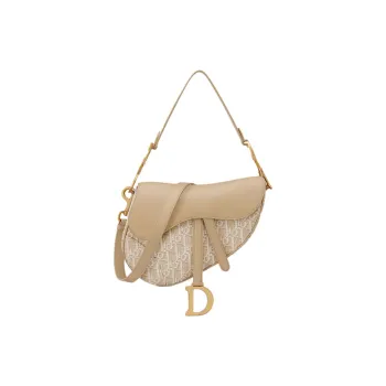 DIOR Saddle Cotton Saddle Bags Shoulder Bags Women's Beige