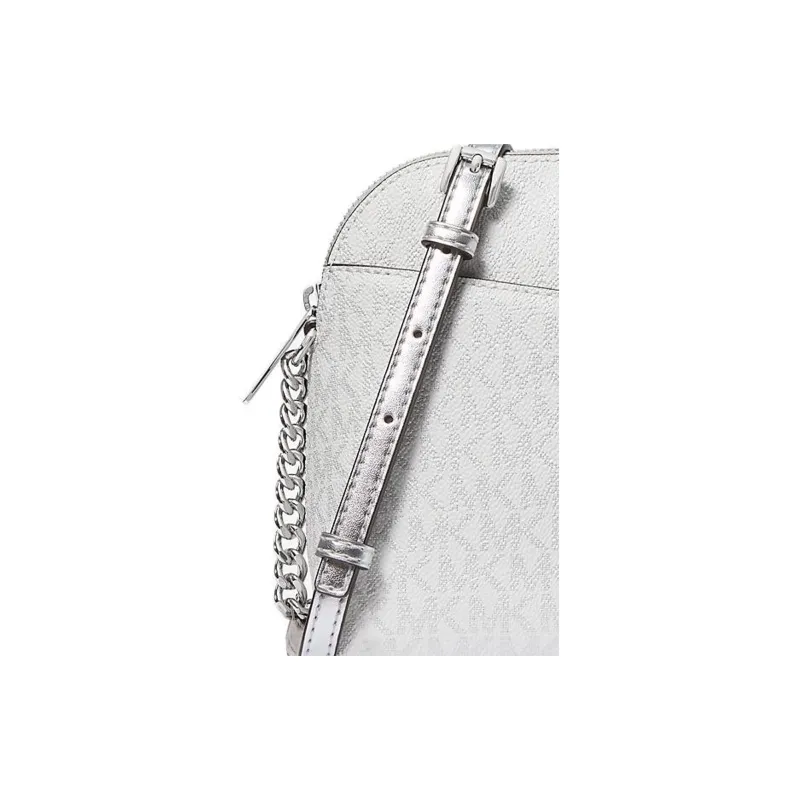 MICHAEL KORS Jet Set Travel Poly Coated Canvas Shoulder Bag, Crossbody Bag Medium Size Women's Silver-2