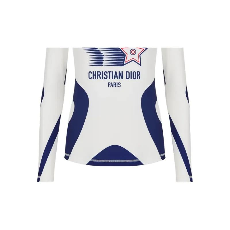DIOR Vibe Collection Raglan Sleeve T Shirt Women's White-4
