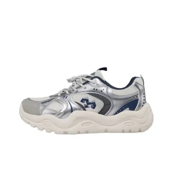 BUFFALO BOUND Anti Slip And Wear Resistant Lightweight Low Top Chunky Sneakers Men's Silver Blue