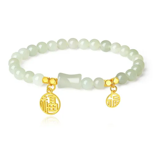 SHENGYALUO Hetian Jade Bracelets Pale Greenish White Jade Women's