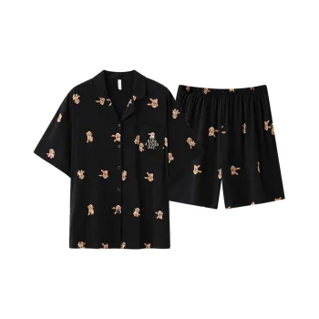 Qin Jing Pajama Set Unisex Black