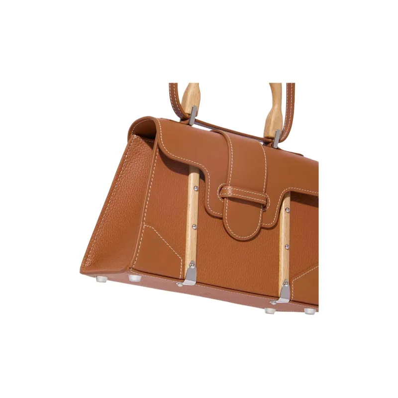GOYARD Saigon Leather Shoulder Bag Crossbody Bag Handbag Mini Women's Tan-4
